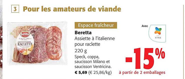 beretta assiette à l'italienne pour raclette