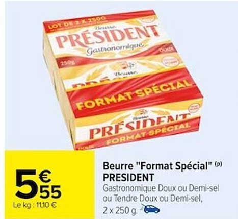 beurre "format spécial" président