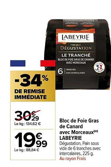 Bloc De Foie Gras De Canard Avec Morceaux Labeyrie