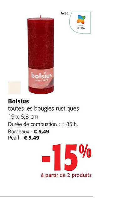 bolsius toutes les bougies rustiques