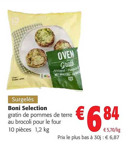 boni selection gratin de pommes de terre au brocoli pour le four