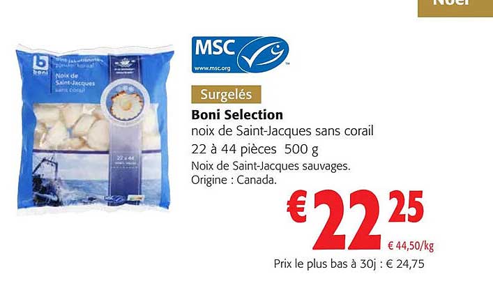 boni selection noix de saint-jacques sans corail
