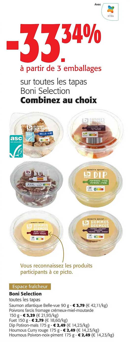 boni selection toutes les tapas saumon atlantique belle-vue