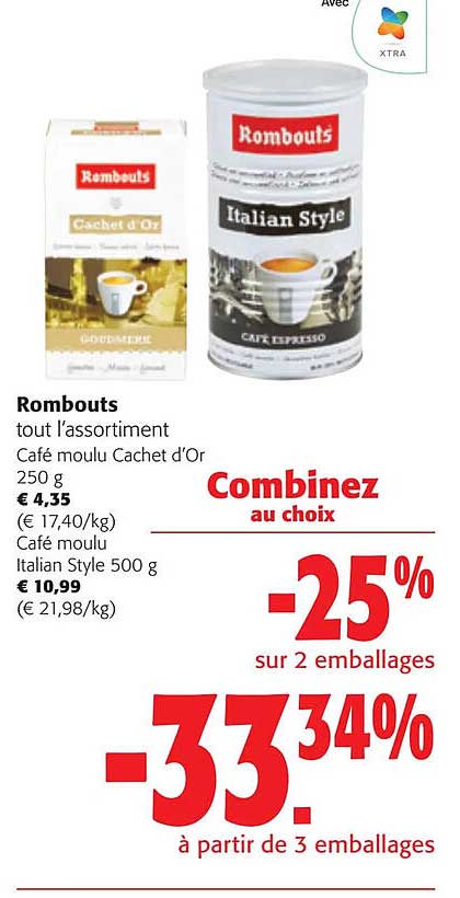 Café Moulu Cachet D'or Rombouts, Café Moulu Italian Style