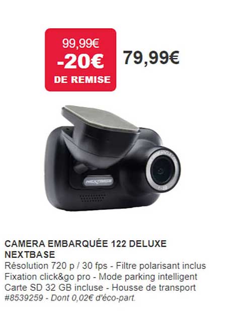 caméra embarquée 122 deluxe nextbase