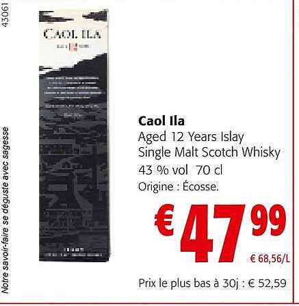 caol ila aged 12 years islay single malt scotch whisky 43% vol.