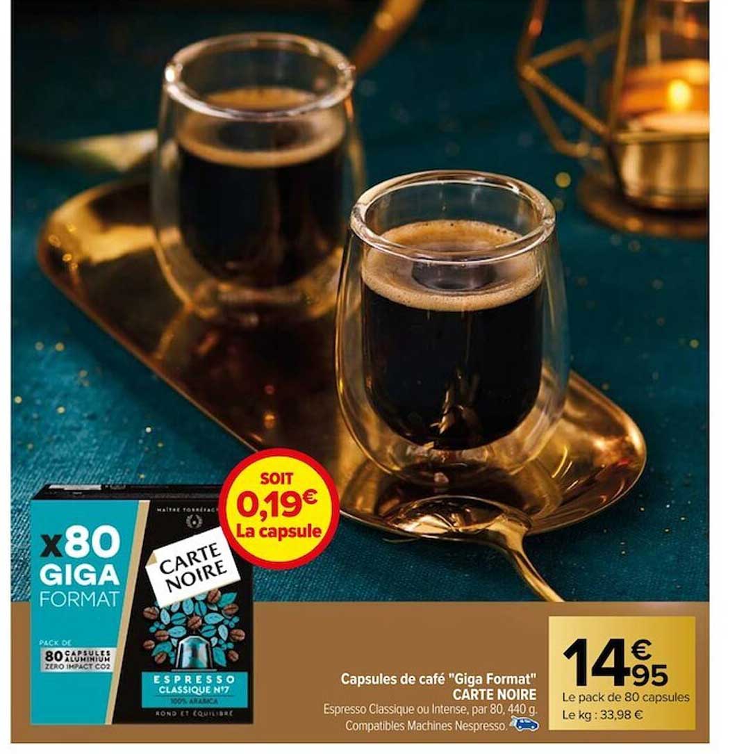 capsules de café "giga format" carte noire