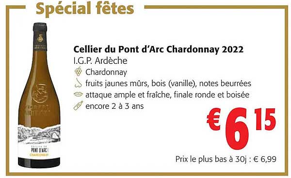 Cellier Du Pont D'arc Chardonnay 2022