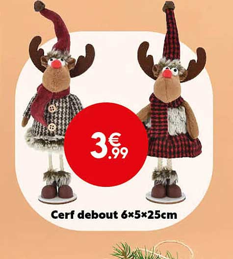 cerf debout 6 x 5 x 25 cm