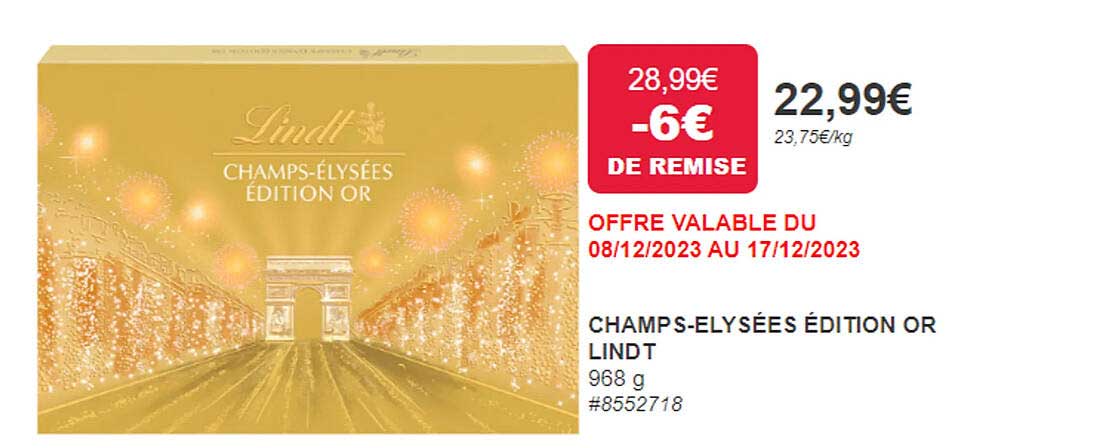 champs-élysées édition or lindt