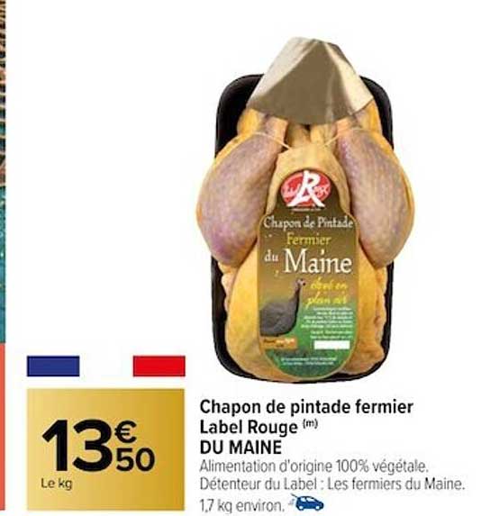chapon de pintade fermier label rouge du maine