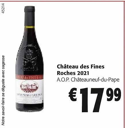 château des fines roches 2021 aop châteauneuf-du-pape