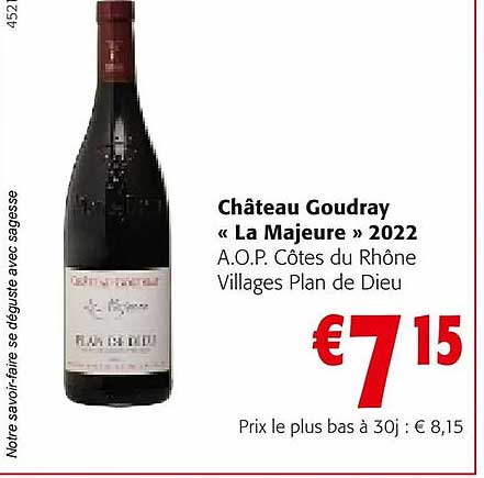 château goudray «la majeure» 2022 aop côtes du rhone villages plan de dieu