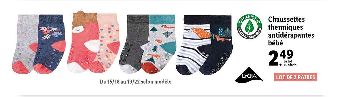 chaussettes thermiques antidérapantes bébé