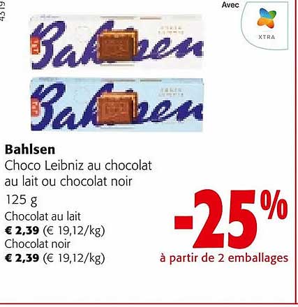 choco leibniz au chocolat au lait ou chocolat noir bahlsen