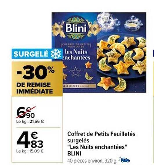 coffret de petits feuilletés surgelés "les nuits enchantées" blini