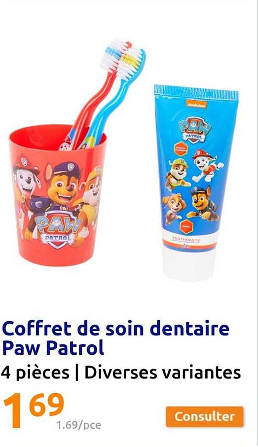coffret de soin dentaire paw patrol