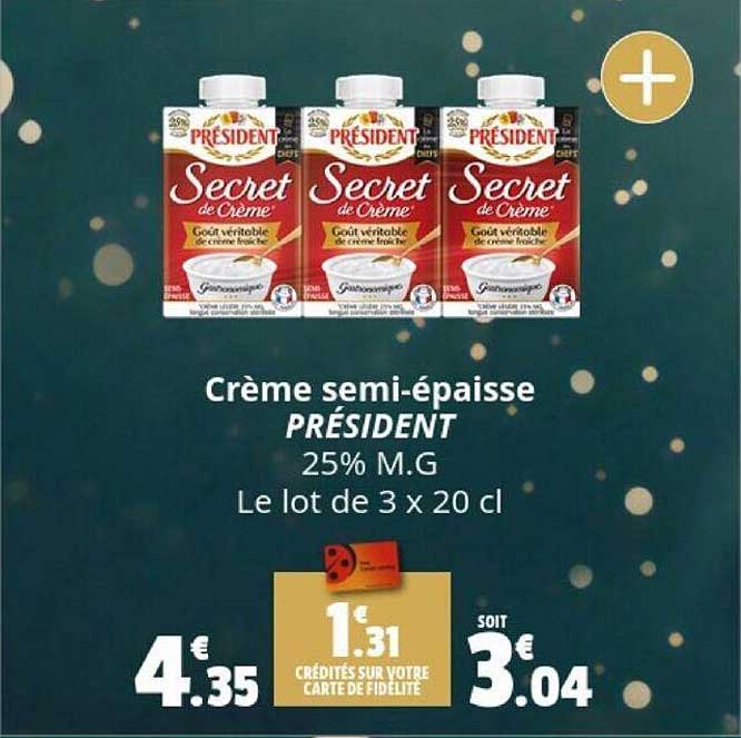 crème semi-épaisse président
