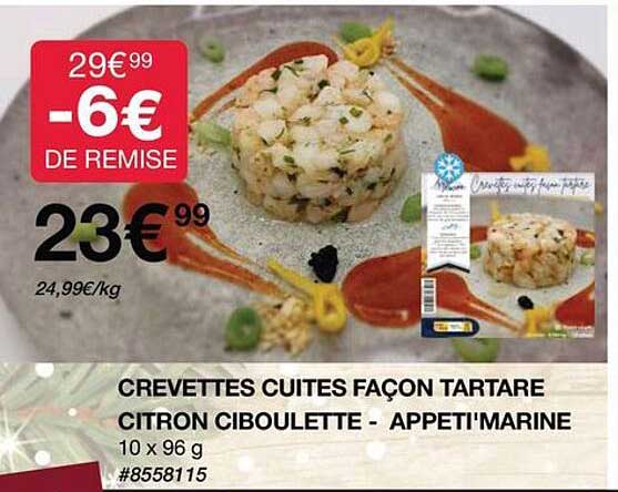 crevettes cuites façon tartare citron ciboulette - appeti'marine