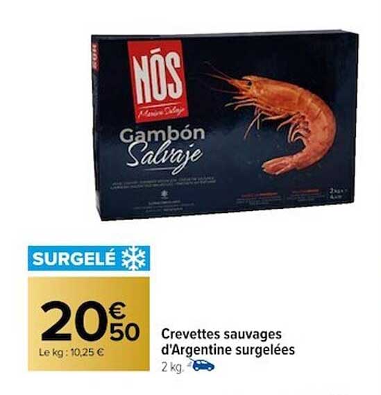 crevettes sauvages d'argentine surgelées