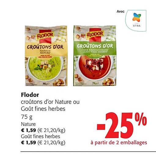 Croûtons D'or Nature Ou Goût Fines Herbes Flodor