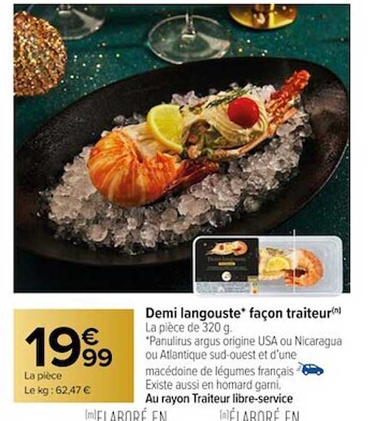 demi langouste façon traiteur