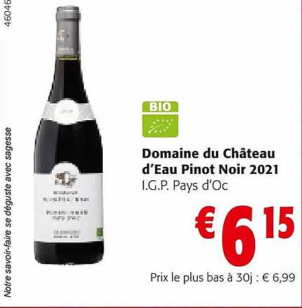 domaine du château d'eau pinot noir 2021 i.g.p. pays d'oc