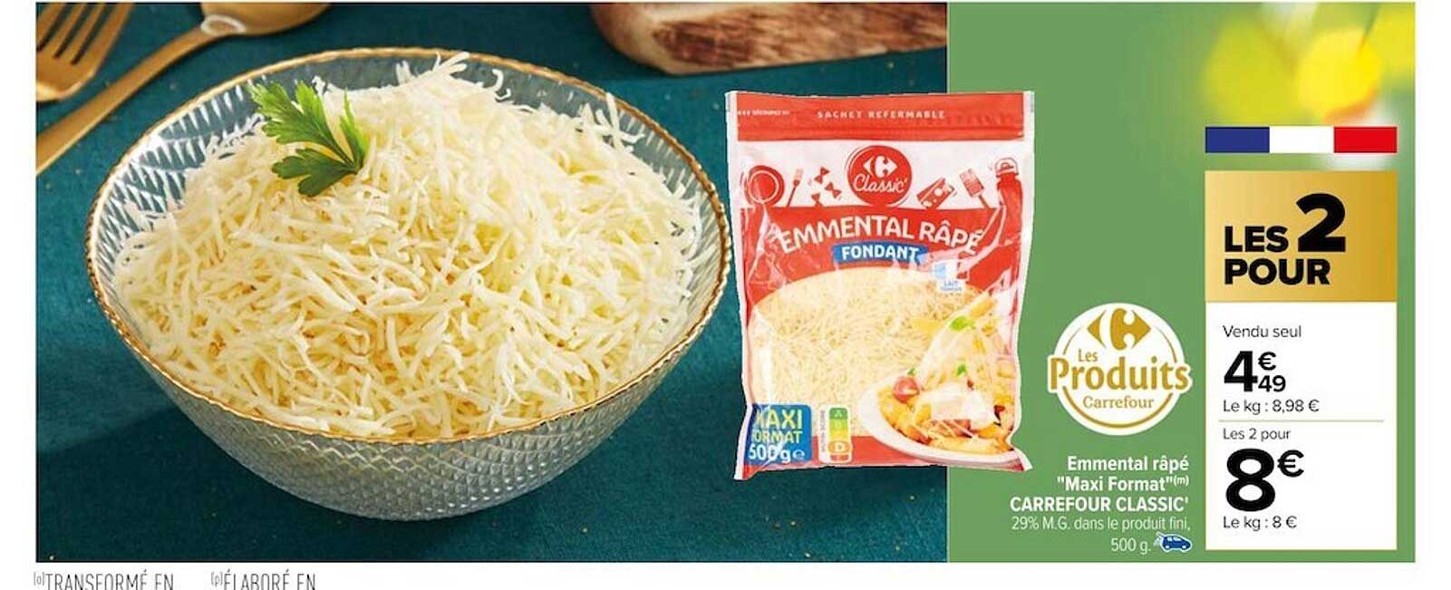 emmental râpé "maxi format" carrefour classic'