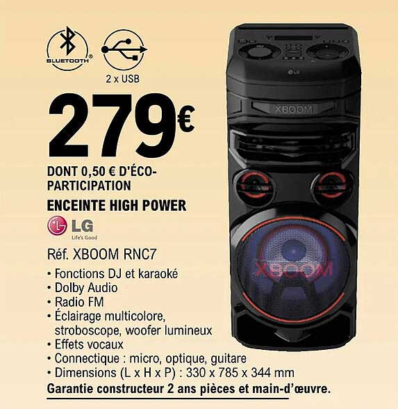 enceinte high power lg