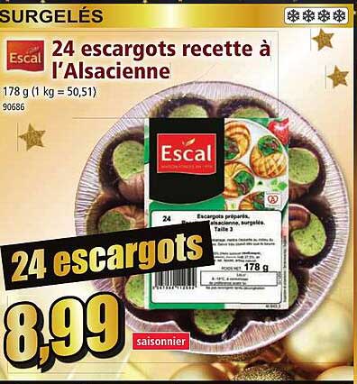escal 24 escargots recette à l'alsacienne