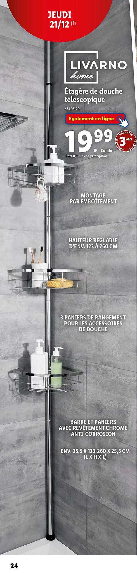 étagère De Douche Téléscopique