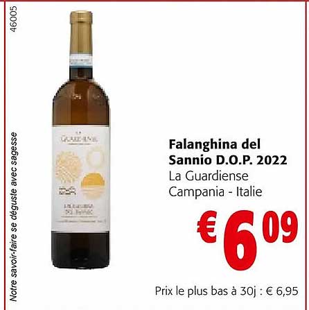 falanghina del sannio d.o.p. 2022 la guardiense campania - italie
