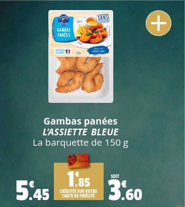 gambas panées l'assiette bleue