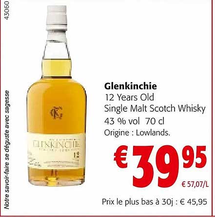 glenkinchie 12 years old single malt scotch whisky 43% vol.