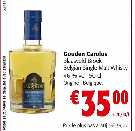 gouden carolus blaasveld broek belgian single malt whisky 46% vol.
