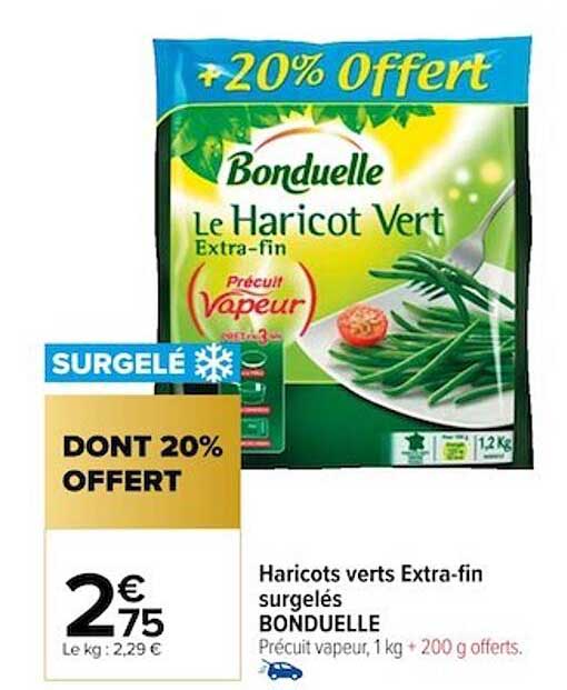 haricots verts extra-fin surgelés bonduelle