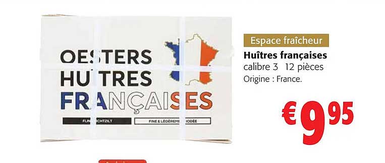 huîtres françaises calibre 3 12 pièces