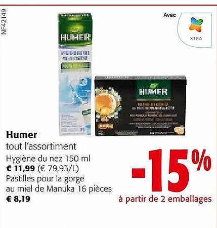 humer hygiène du nez, pastilles pour la gorge au miel de manuka 16 pièces