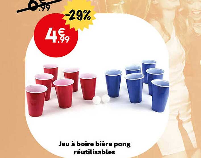 jeu à boire bière pong réutilisables