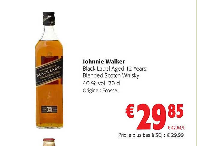 johnnie walker black label aged 12 years blended scotch whisky