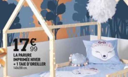 la parure imprimée hiver + 1 taile d'oreiller