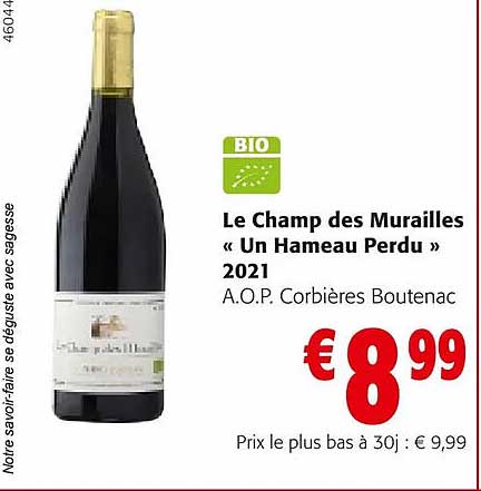 le champ des murailles «un hameau perdu» 2021 a.o.p. corbières boutenac