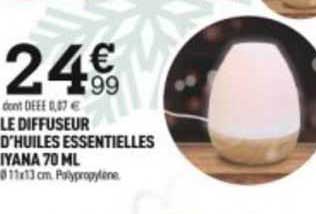 le diffuseur d'huiles essentielles iyana 70ml