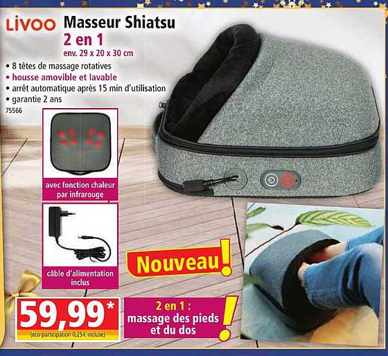 livoo masseur shiatsu 2 en 1