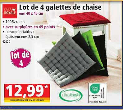 Lot De 4 Galettes De Chaise Casa Royale