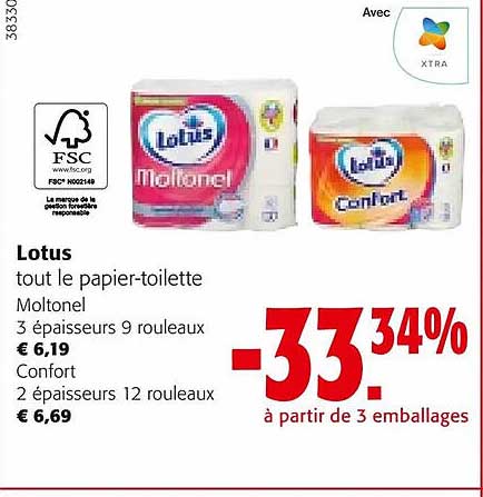 lotus papier-toilette moltonel, confort