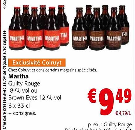 martha guilty rouge 8% vol. ou brown eyes 12% vol.