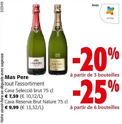 mas pere cava selecció brut, cava reserva brut nature
