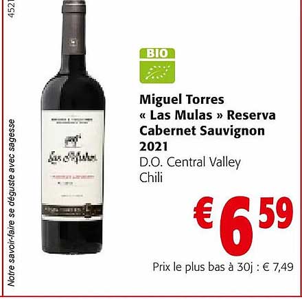miguel torres «las mulas» reserva cabernet sauvignon 2021