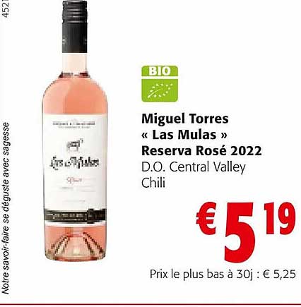 miguel torres «las mulas» reserva rosé 2022